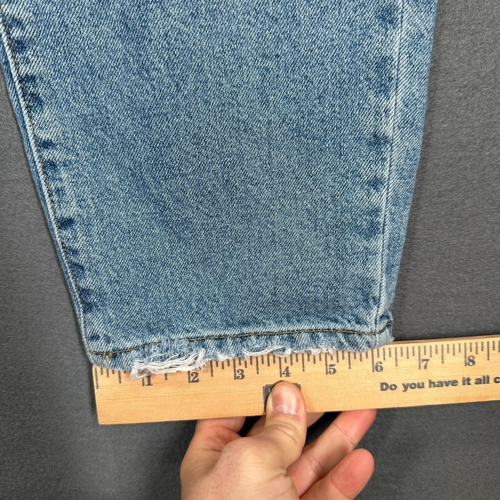 Forever 21 Jeans Womens 29 Light Blue Denim Button Fly‎ Straight Leg Distressed - Picture 9 of 9